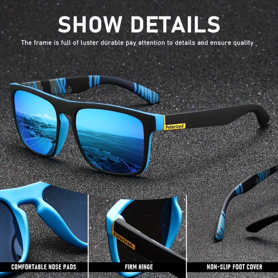 Free Shipping Fashion Vintage Square Polarized Sunglasses Men Women Driving Fishing Luxury Brand Designer Sun Glasses Driver's Eyewear UV400