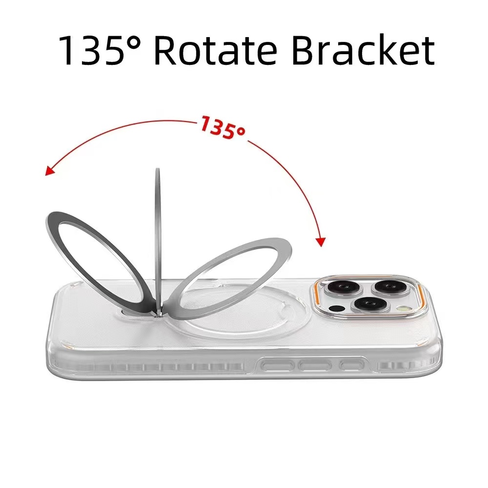 Magnetic Stand Two Layer Protection Phone Case for iPhone 17 Pro max Air 16 15 plus Metal Ring Holder Cover