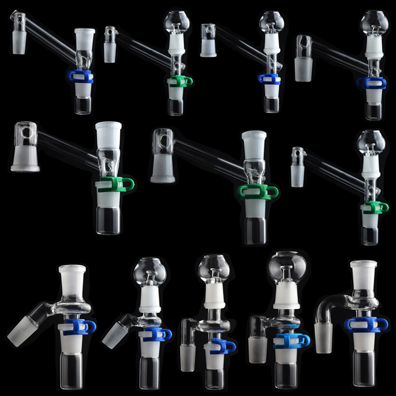 Glass Reclaim Ash Catcher Adapters 14mm 18mm Male Female 45 90 With Reclaimer Dome Nail For Glass Water Bongs Dab Rigs