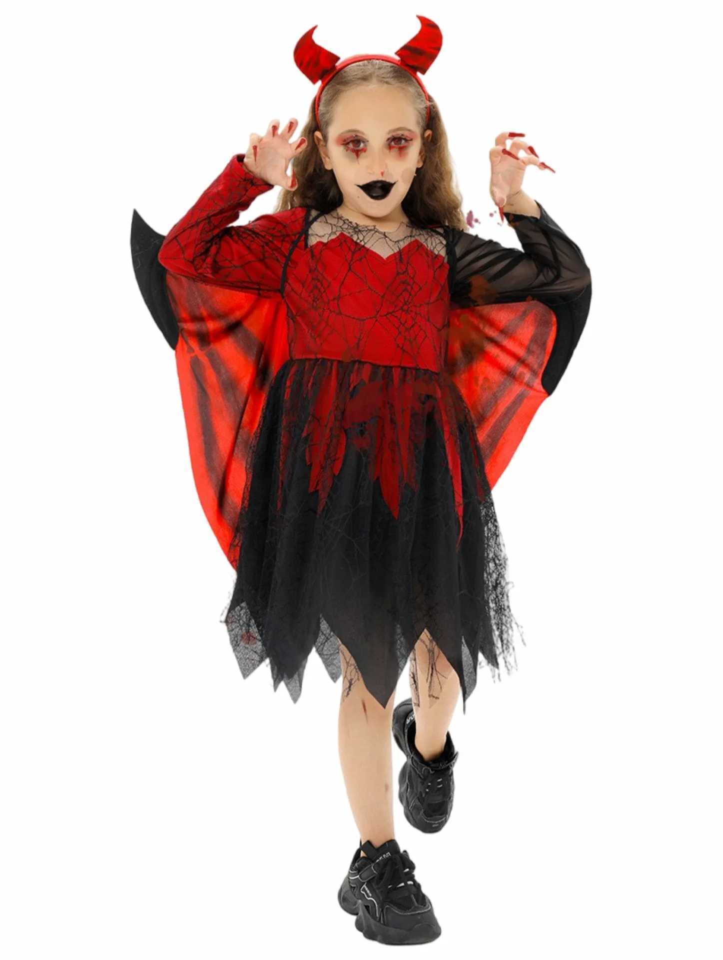 Carnival Halloween Vampire Cosplay Devil Girl Costume Kindergarten Stage Childrens Performance L250918