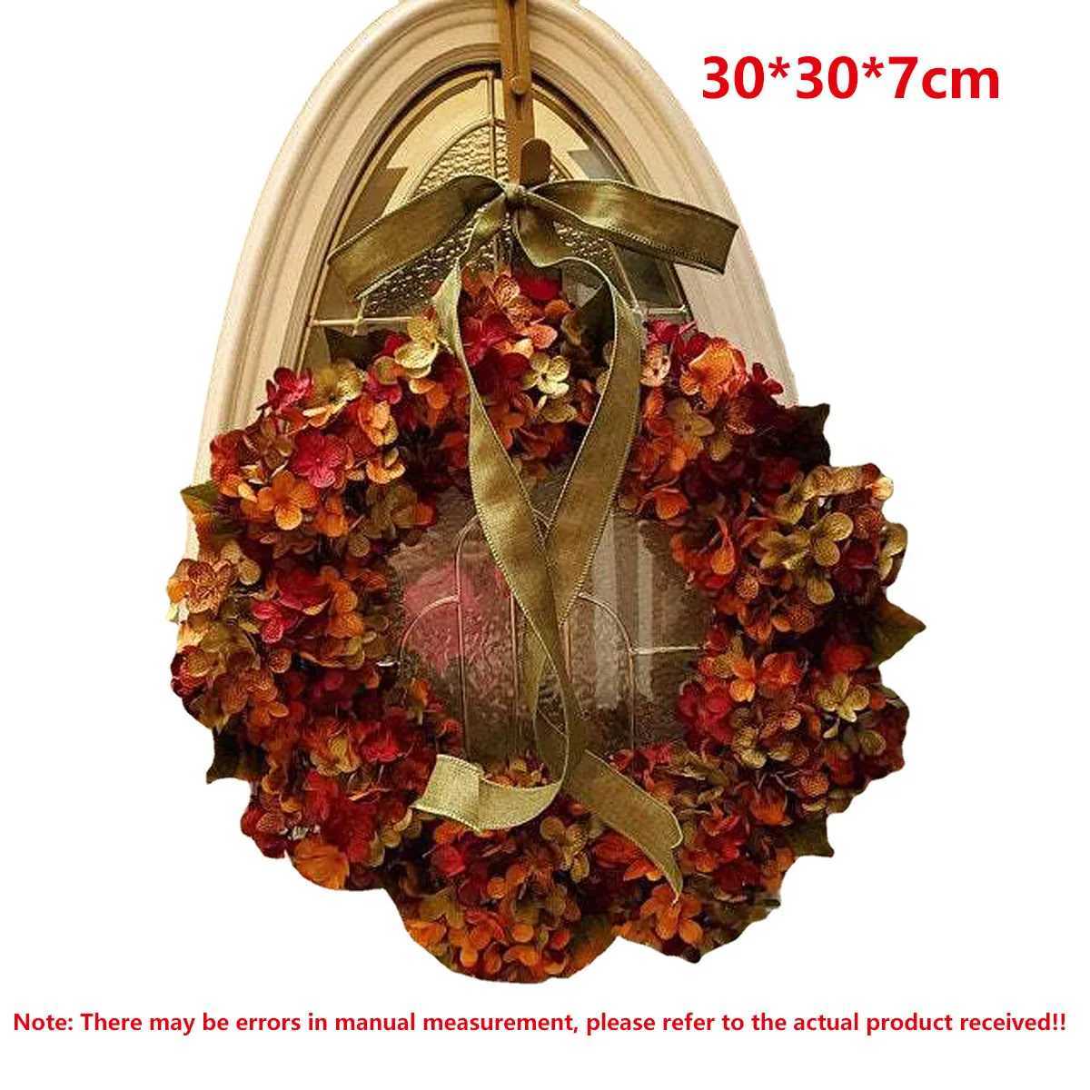 1PC Autumn Wreath Christmas Decoration Thanksgiving Garland Window Restaurant Home Maple Leaf Party Festival Decoration Wreath D C250919