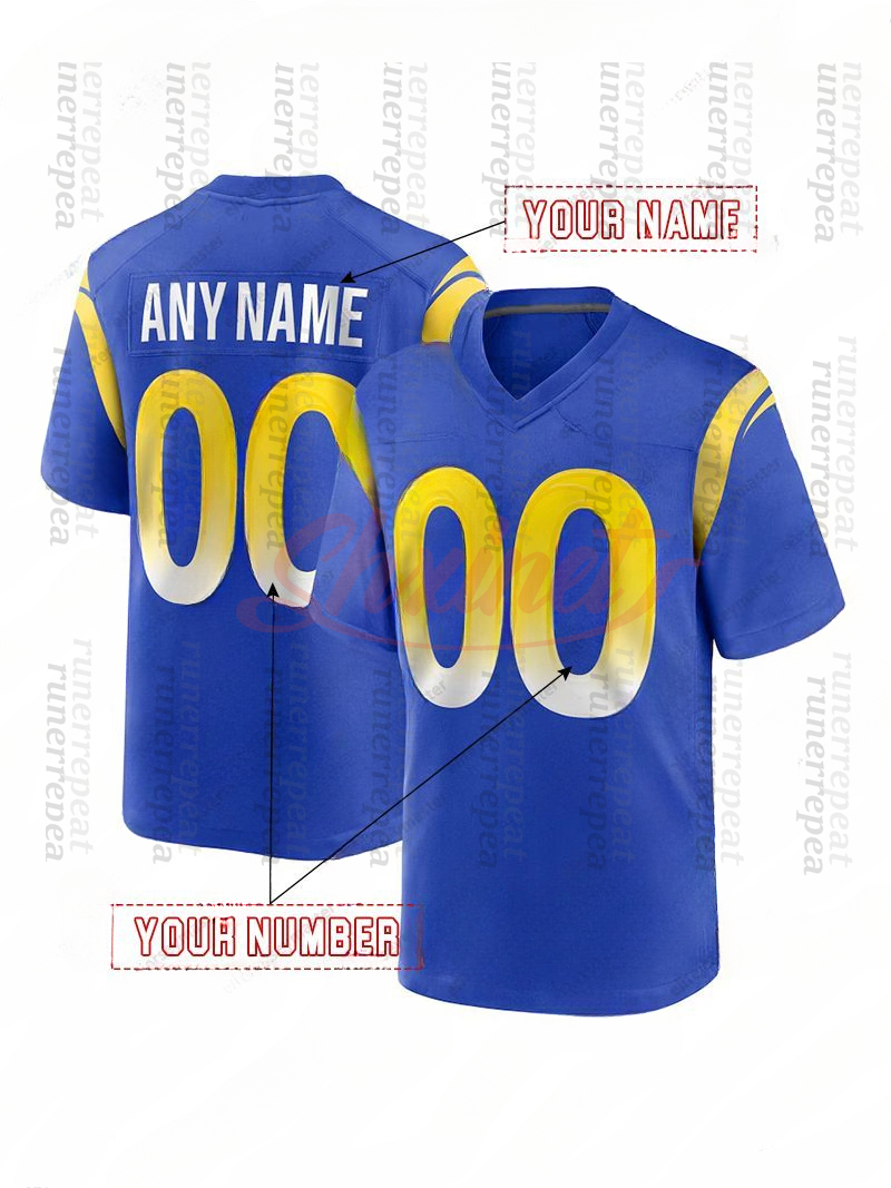 Custom 2025 Rivalries jerseys Matthew Stafford Kyren Williams Aaron Donald Puka Nacua avante Adams Rozeboom Jaylen McCollough Stetson Bennett IV