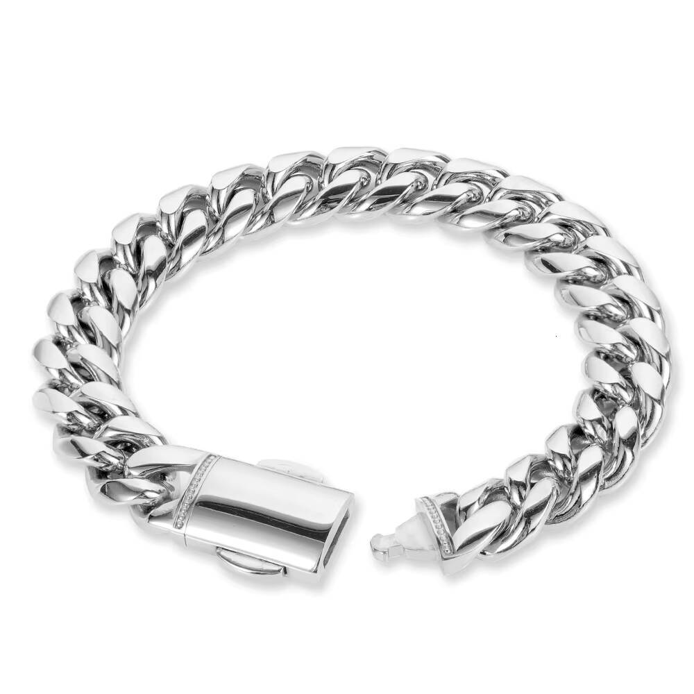 NUOYA Stainless Steel Hip Hop Jewelry Bracelets for Men Gold 18K Gold Plated Pulsera Cubana Bracelet Custom