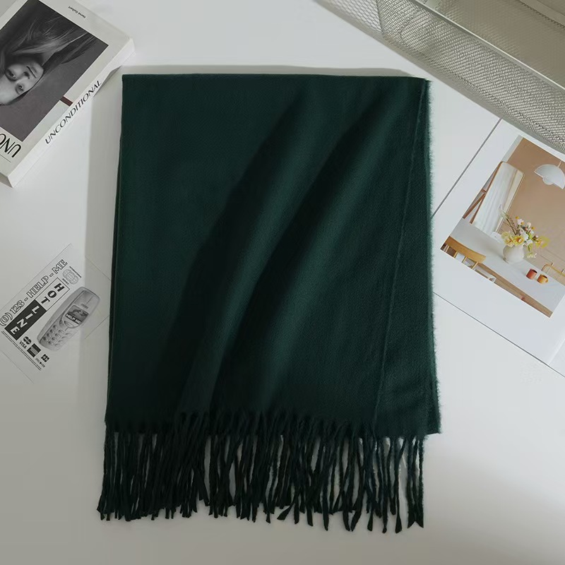 T1783 New Style Solid Color Cashmere Scarf for Women, Korean Style, Versatile, Thick and Warm (Fall/Winter)