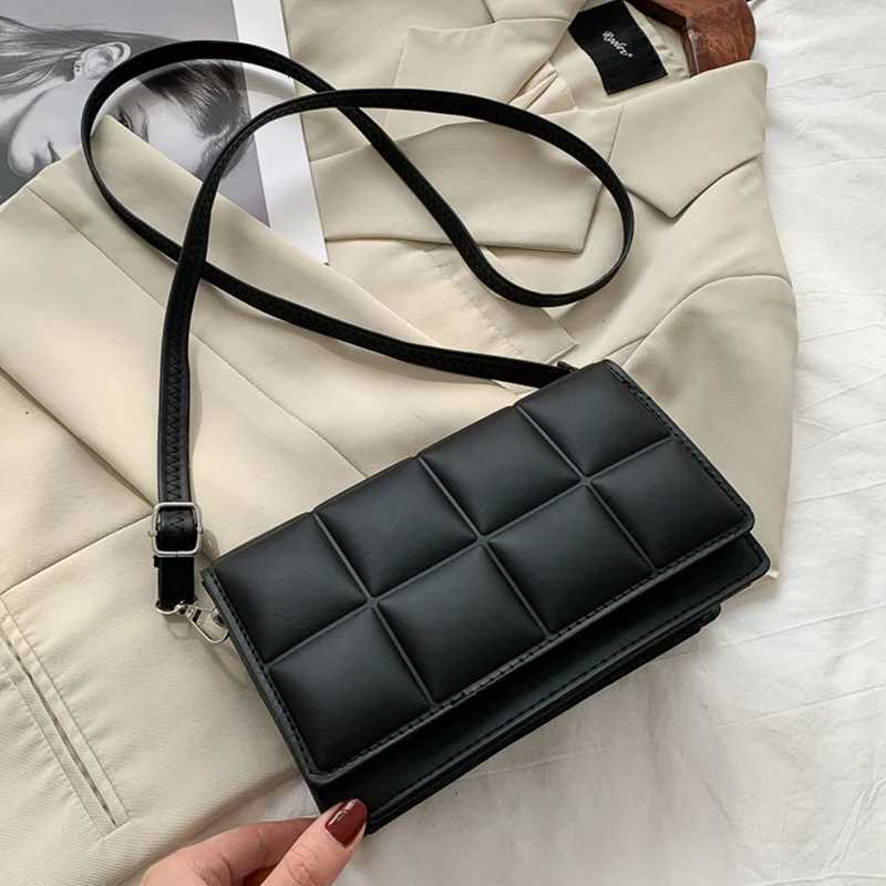 New Solid Color Fashion Shoulder Handbags Female Travel Messenger Bag Plaid Small PU Leather Crossbody Bags For Women Z250915