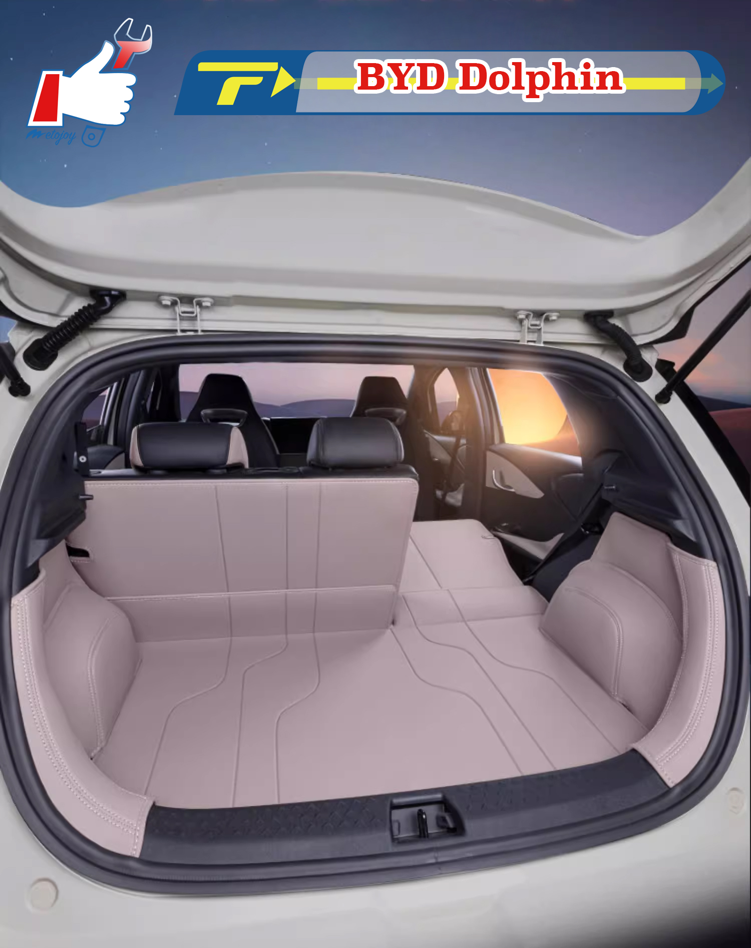 For BYD Dolphin 2024 Car Trunk Mat Custom Fit Cargo Mat 3D Shaped Trunk Liner XPE Trunk Protection Mat Rear Trunk Full-surrounded Mat Easy Clean Easy 