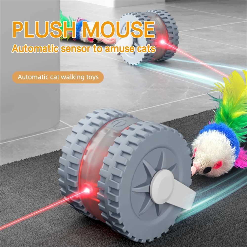 Cat Interactive Ball Toy Automatic Rolling Ball with Tail Rechargeable Smart Pet Interactive Toy Intelligent Mouse for Cat X250918