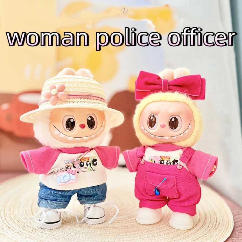 For Labubu Doll Clothes Police Set Summer Tshirt Labubu I II Idol Dolls 1517cm Clothes Sitting Party Accessories DIY Gifts C250919