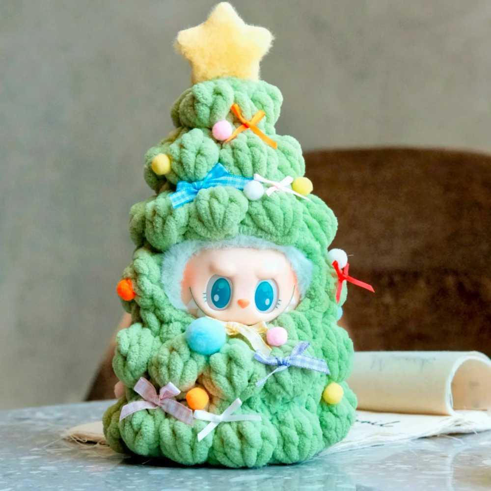 Handmade Crochet Christmas Tree Clothing for 1030 Labubu Outfit Doll DIY Accessories Christmas Halloween Kids Gift C250919