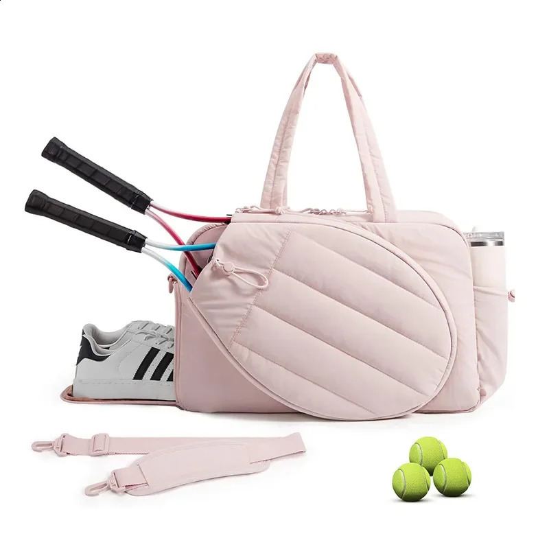 Outdoor Gym Tennis Bag for Women Holds 2 Rackets with Shoe Compartment Wet Pocket Sports Duffle Bag Overnight Weekender Bags 250919