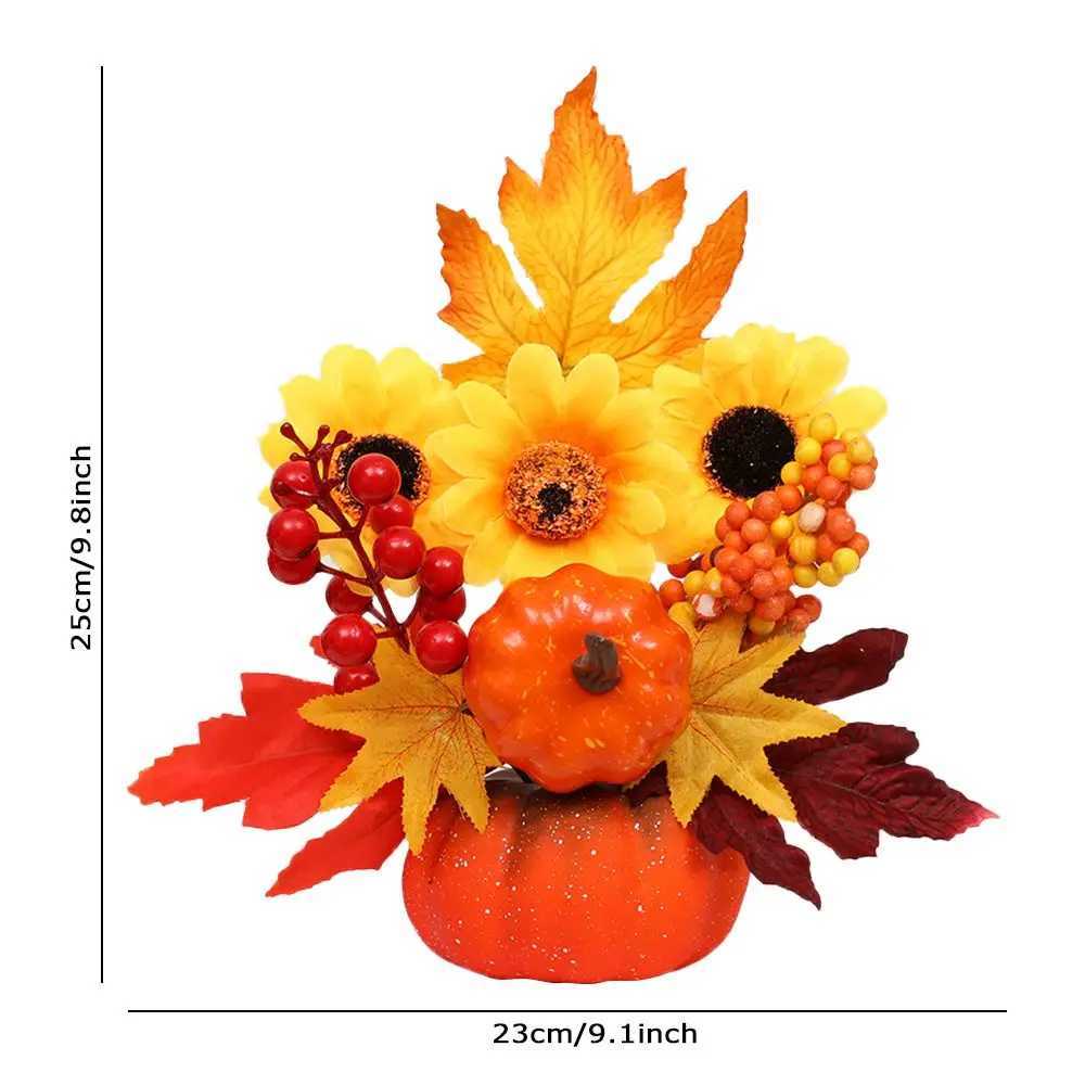Fall Home Decor Artificial Ornament Maple Leaf Autumn Harvest Halloween Decorations Pumpkin C250919