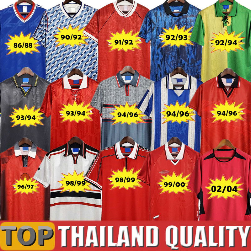 Retro 82 84 86 88 90 92 94 96 98 00 02 04 06 Soccer Jerseys 1994 1998 100th Vintage football shirt Classic CANTONA KEANE ROONEY COLE CARRICK GIGGS V NISTELROOY men kids kit