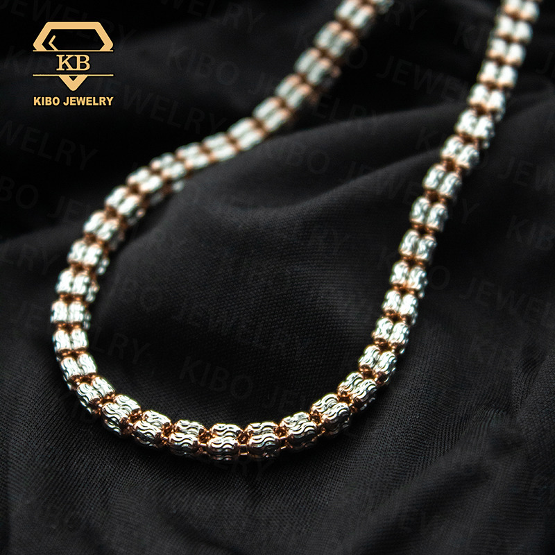 Hip Hop Shiny S925 Sterling Silver for Men Plain Chains Diamond Cuts Ice Tennis Chain Necklace