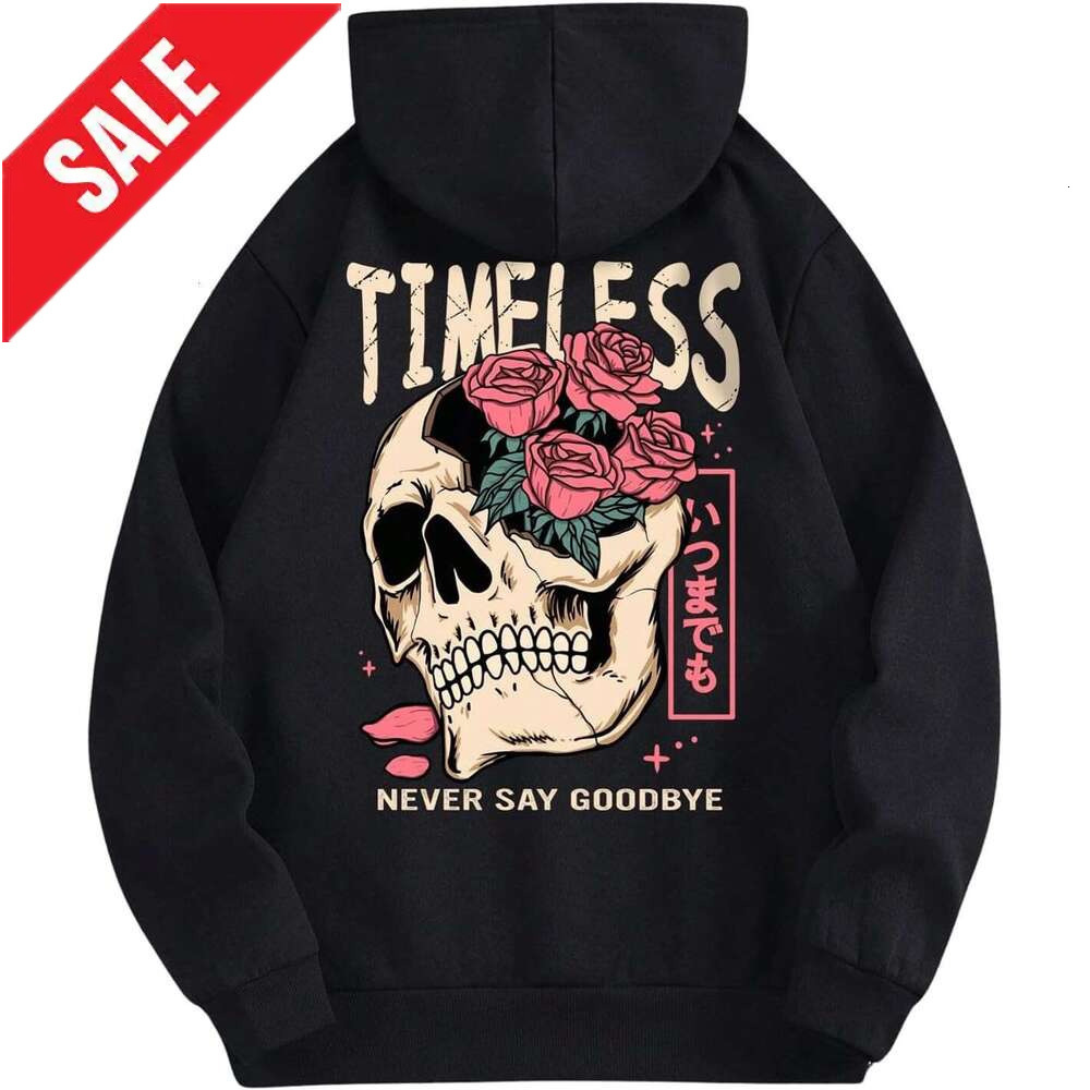 Halloween Hoodie for Mens Womens Skull Rose Printed Hoodie Graphic Gothic Hoodies Sweatshirt Pullover Graphic Hoodies Sweatshirt Pullover Long Sleeve 