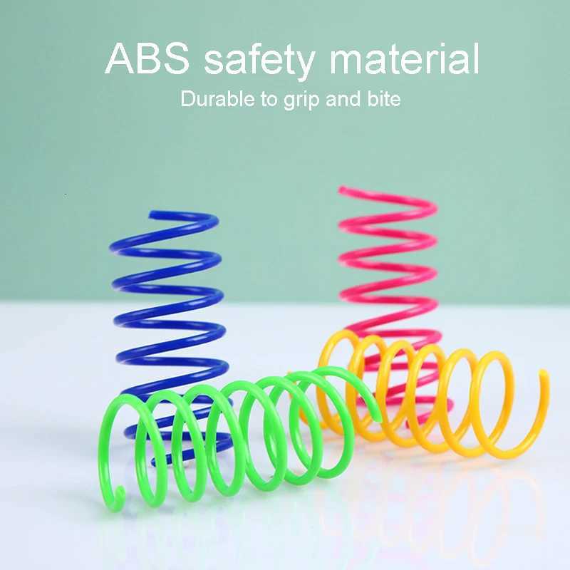 482050Pcs Cat Springs Toys Kitten Coil Spiral Spring Colorful Springs Pet Interactive Gauge Spring Toy Cat Pet Toy Products X250918