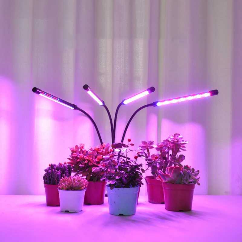 1234 Head LED Plant Grow Light With Clipon Plant Light 3 Light Color Switching USB Timable Dimming Full Spectrum Grow Lamp C250919