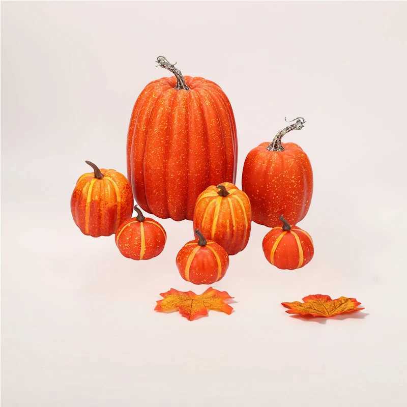 7PCS Simulation Pumpkin Artificial Pumpkin Halloween DIY Craft Decoration Party Wedding Autumn Harvest Fake Pumpkin Decoration C250919