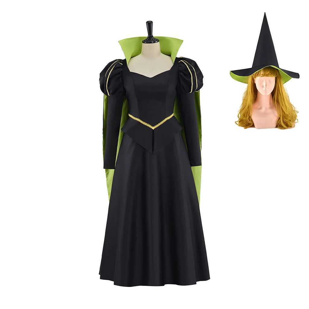 Wizard witch Cosplay Costume Womens Black Dress with Hat Halloween Carnival Witch Role Play Stage Performance Outfits L250918