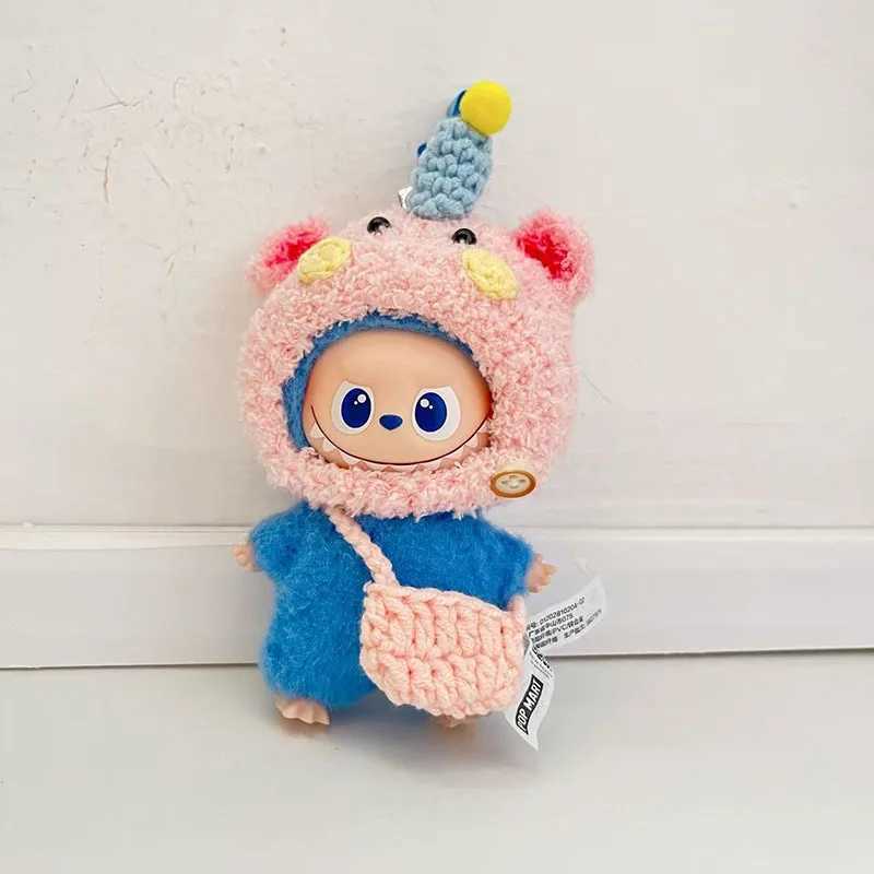 10cm Mini Labubu 40 Doll Clothes 4thGen Labubu Handmade Pig Hat Crossbody Bag Set Christmas Sets for Mini Labubu C250919