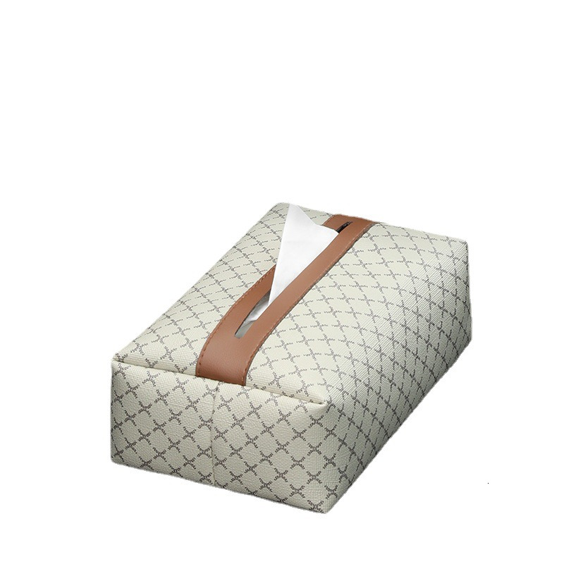 Designer Retro Furniture Tissue Box PU Napkin Holder Desktop Bedroom Coffee Table Paper Drawer Leather Car Universal Organizer Classic Letter ddmythur