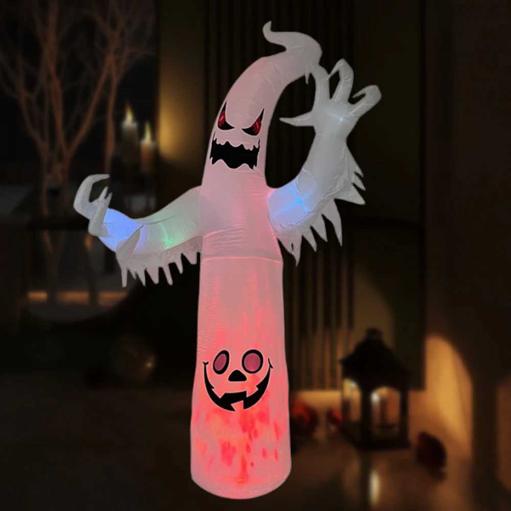 24M36M Halloween Inflation Flame White Ghost Builtin LED Light For Home Halloween Decorations Outdoor Indoor Inflatable Prop C250919
