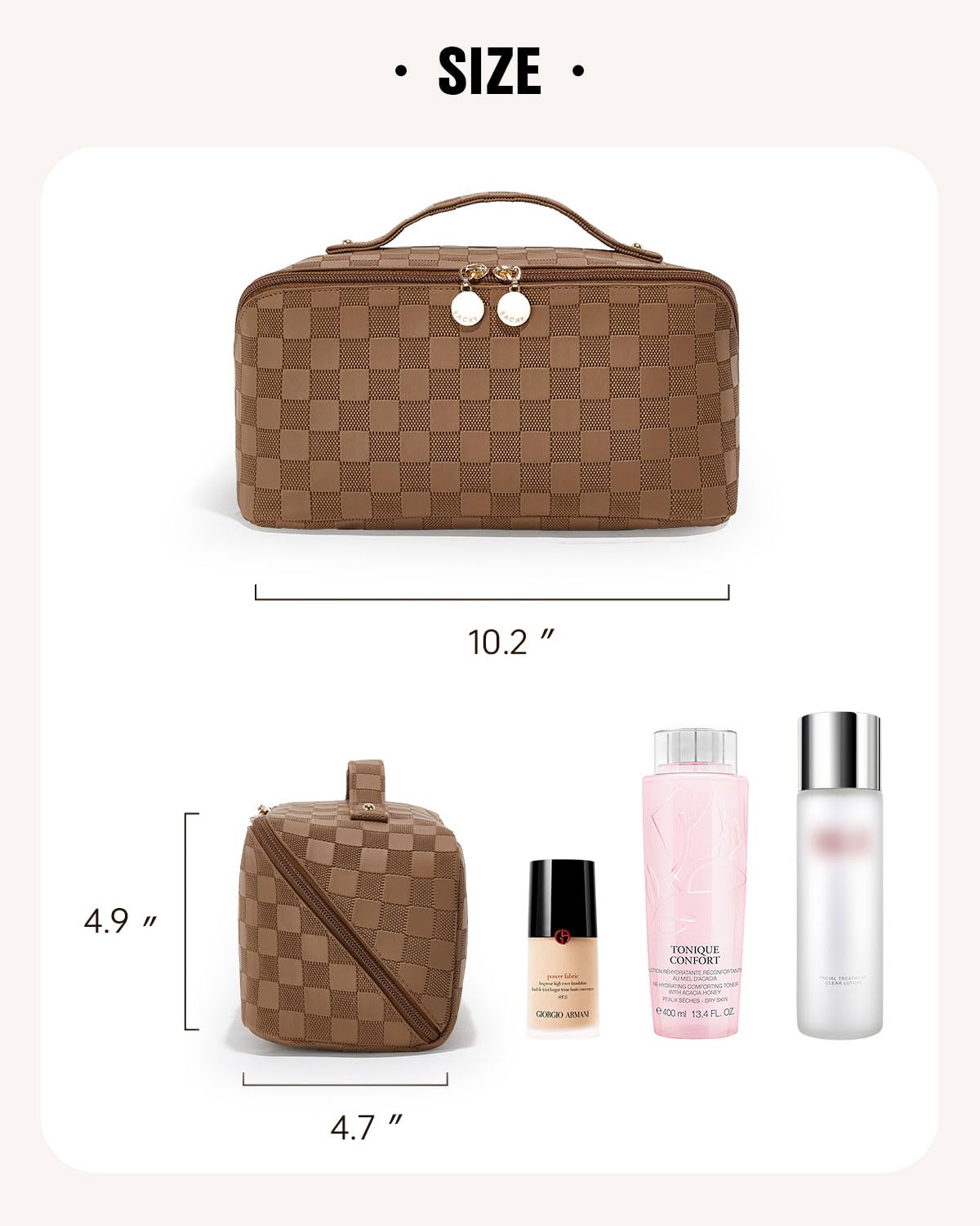 Flat Lay Makeup Organizer Bag Spacious Waterproof Stylish Printed Women Travel Toiletry Pouch