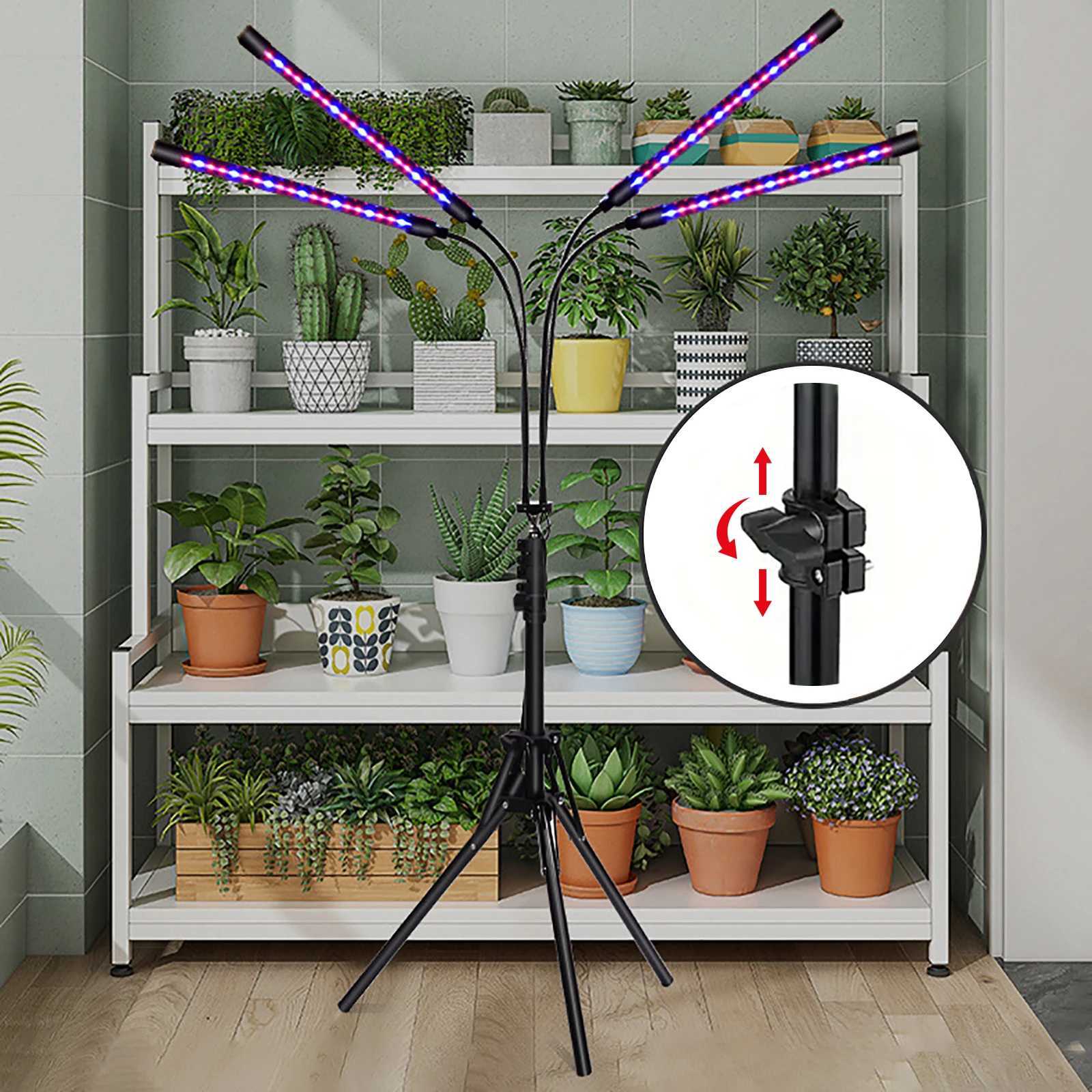 USB houseplant growth light adjustable height stand and gooseneck tube 3 light modes 3912H timer 20100 brightness adjus C250919