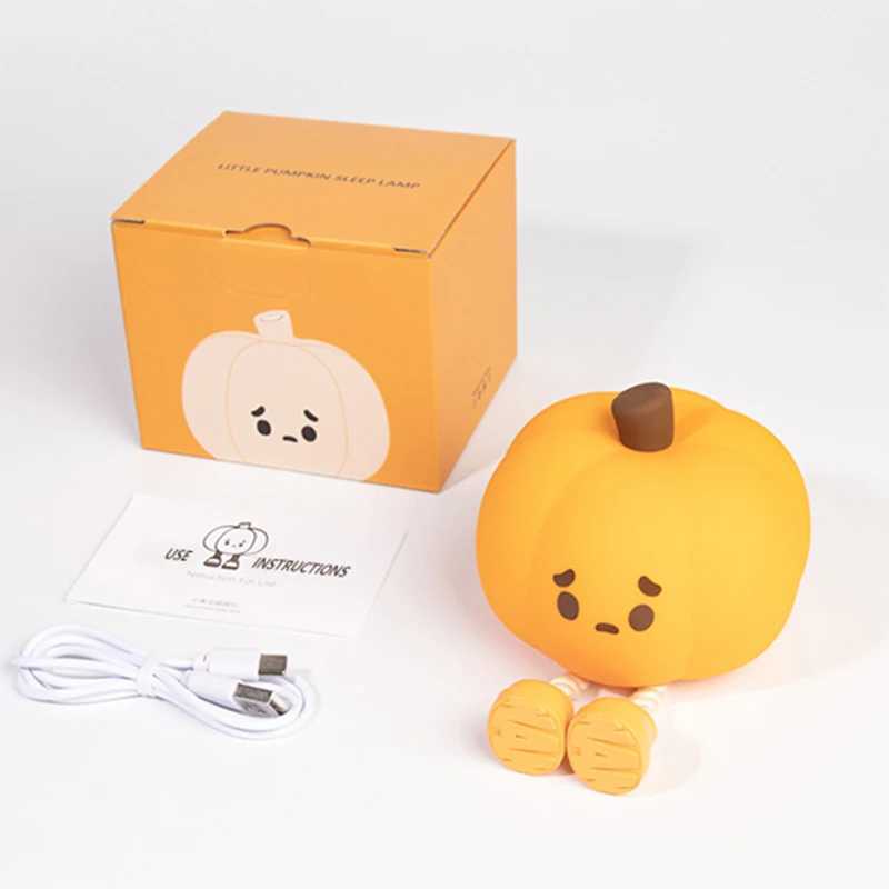 1 little pumpkin Night light Cute soft silicone lamp Room decoration Timed dimmable bed decoration Children baby birthday gift C250919