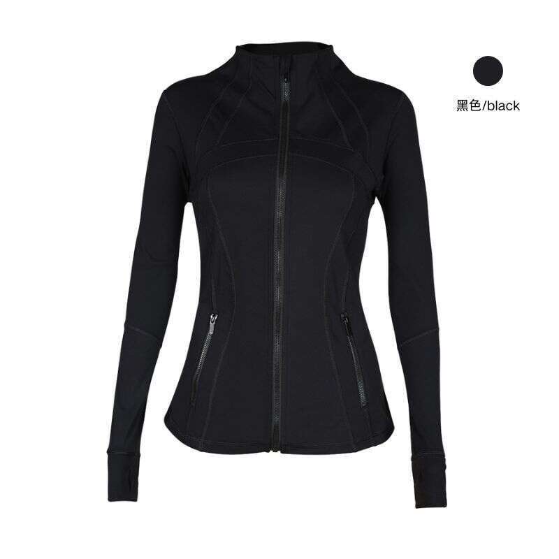 Ladies Yoga Sportswear Quick-Dry Stylish Fitness Jogging Solid Color Sports Jacket Breathable Comfortable Lines Jacket