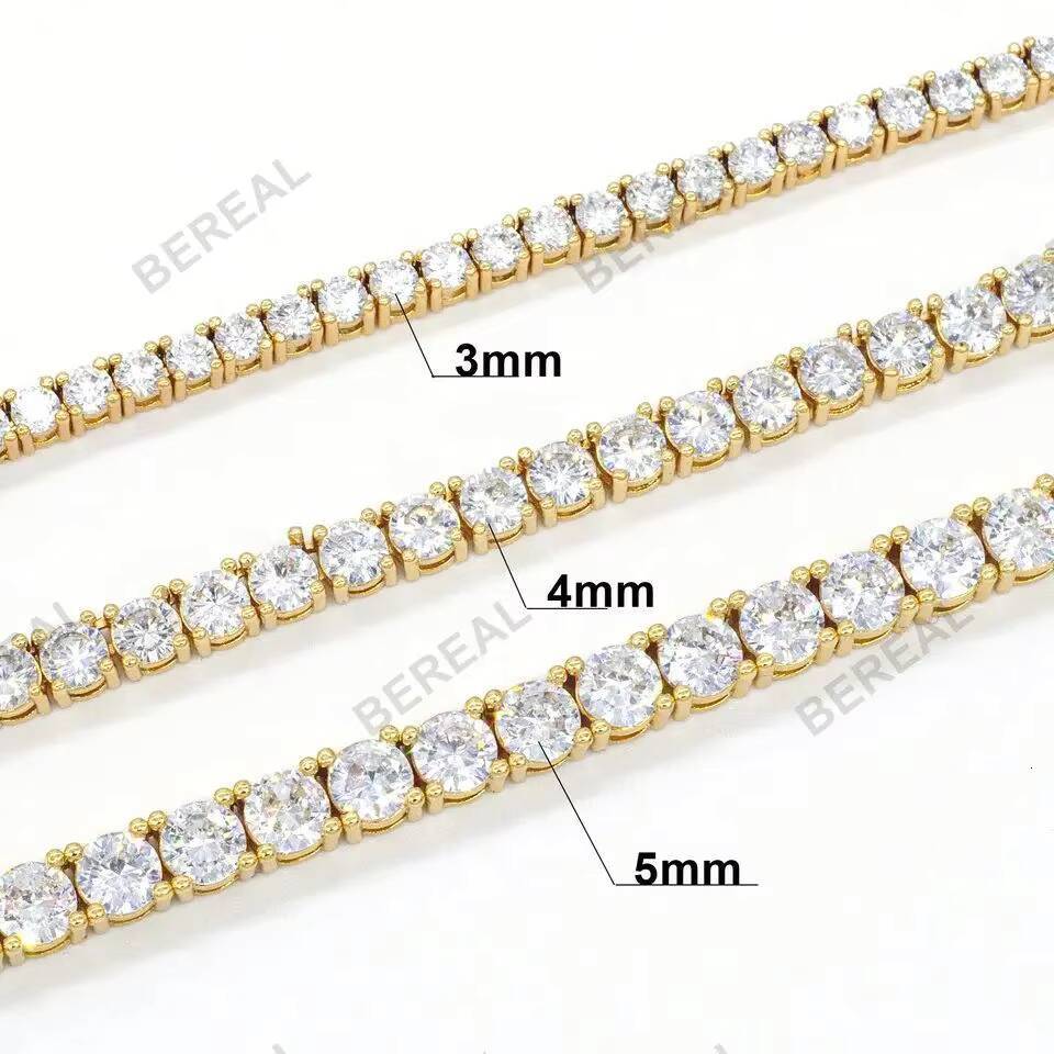 3mm 4mm 5mm 10k Gold Moissanite Tennis Bracelet New Design Round Brilliant Cut VVS Moissanite Diamond Tennis Chain