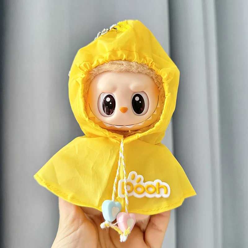 17cm Dolls Clothes The Monster Labubu Outfit Accessories Clothing DIY Kids Gift Cute Raincoat Yellow Green C250919