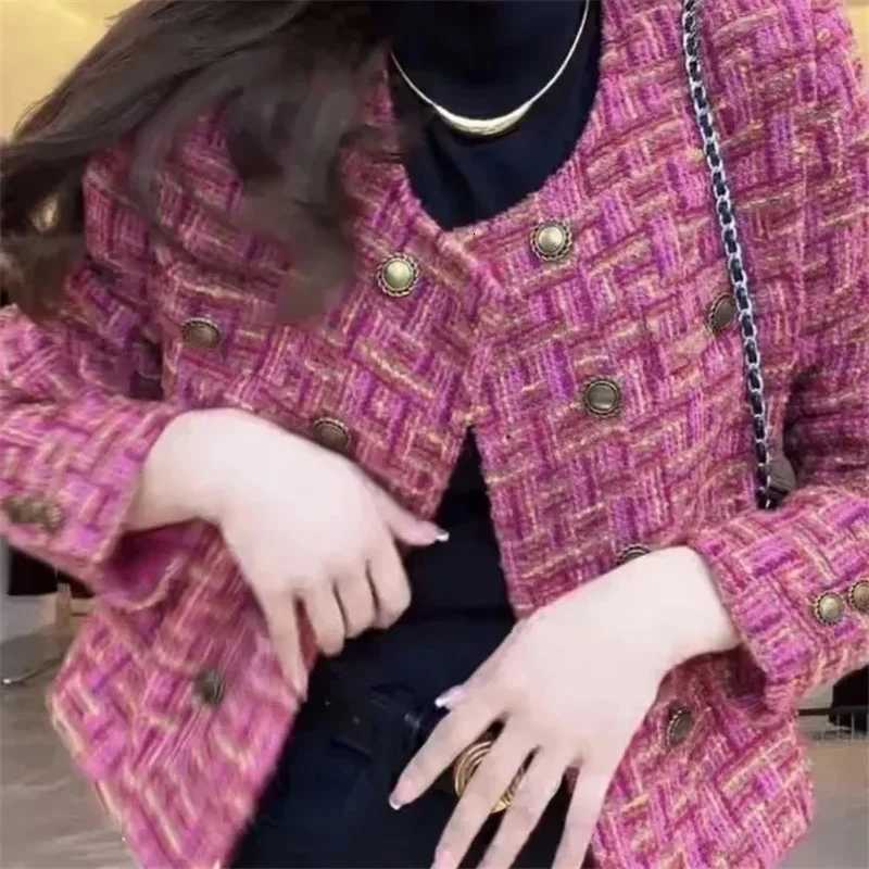 HighQuality Coat Female 2025Spring Autumn New Jacket Tweed Small Fragrance Overwear Womens Temperament French Outcoat Tide Top Z250918