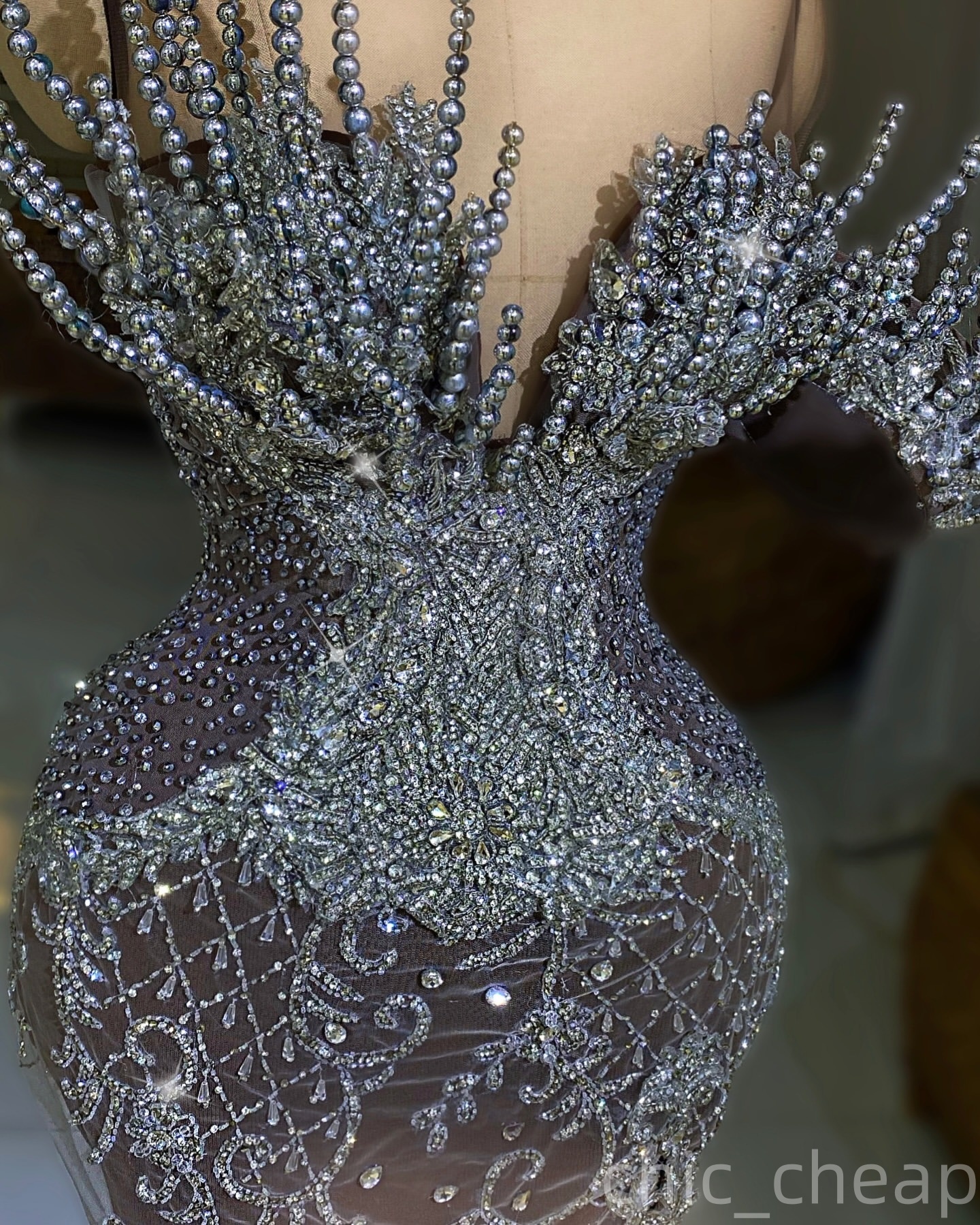 Mermaid Brown Prom Dresses 2025 Illusion Pearls Lace High Split Evening Formal Party Second Birthday Engagement Gowns Plus Size Dress For Special Occa