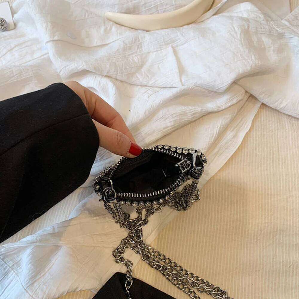 Rhinestone Messenger Bags For Women 2025 Designer Handbags Ladies New Mini Chain Purse Fashion Composite Shoulder Bag