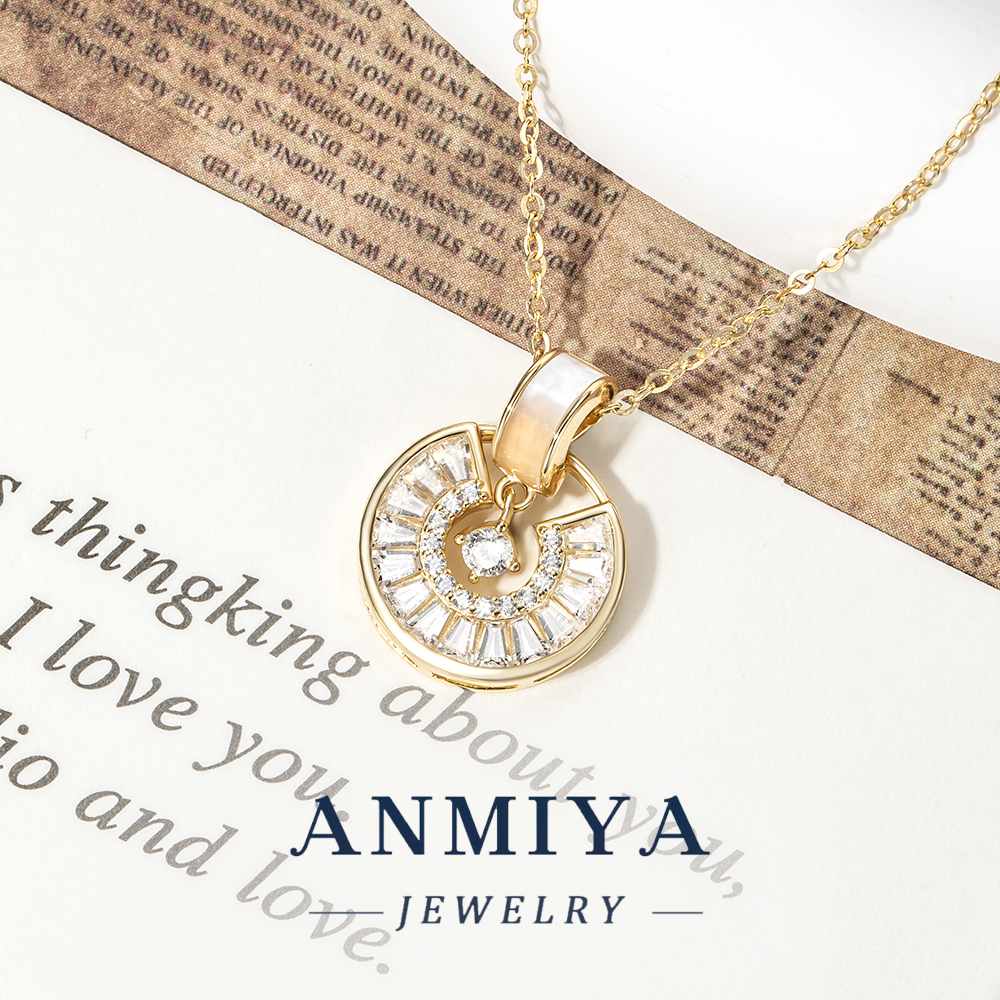 Modern 925 Necklace, Sleek Round Pendant Jewelry with Minimalist Bar, Layering Piece for Stacked Jewelry Looks