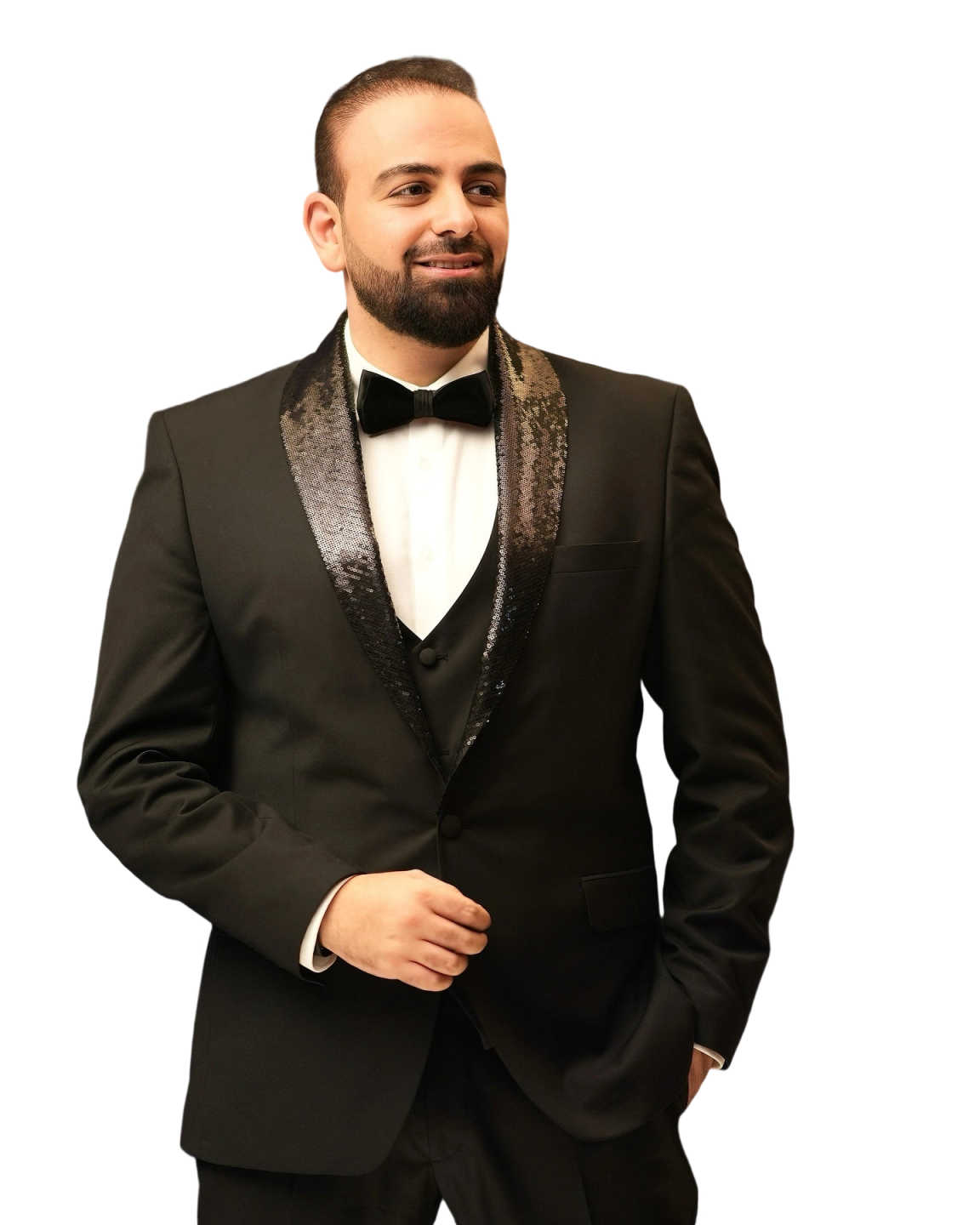 Glittery Wedding Tuxedos 3 Pcs Jacket Vest Pants Sequins Men Suit Shawl Lapel One Button Grooms Evening Blazers Customized