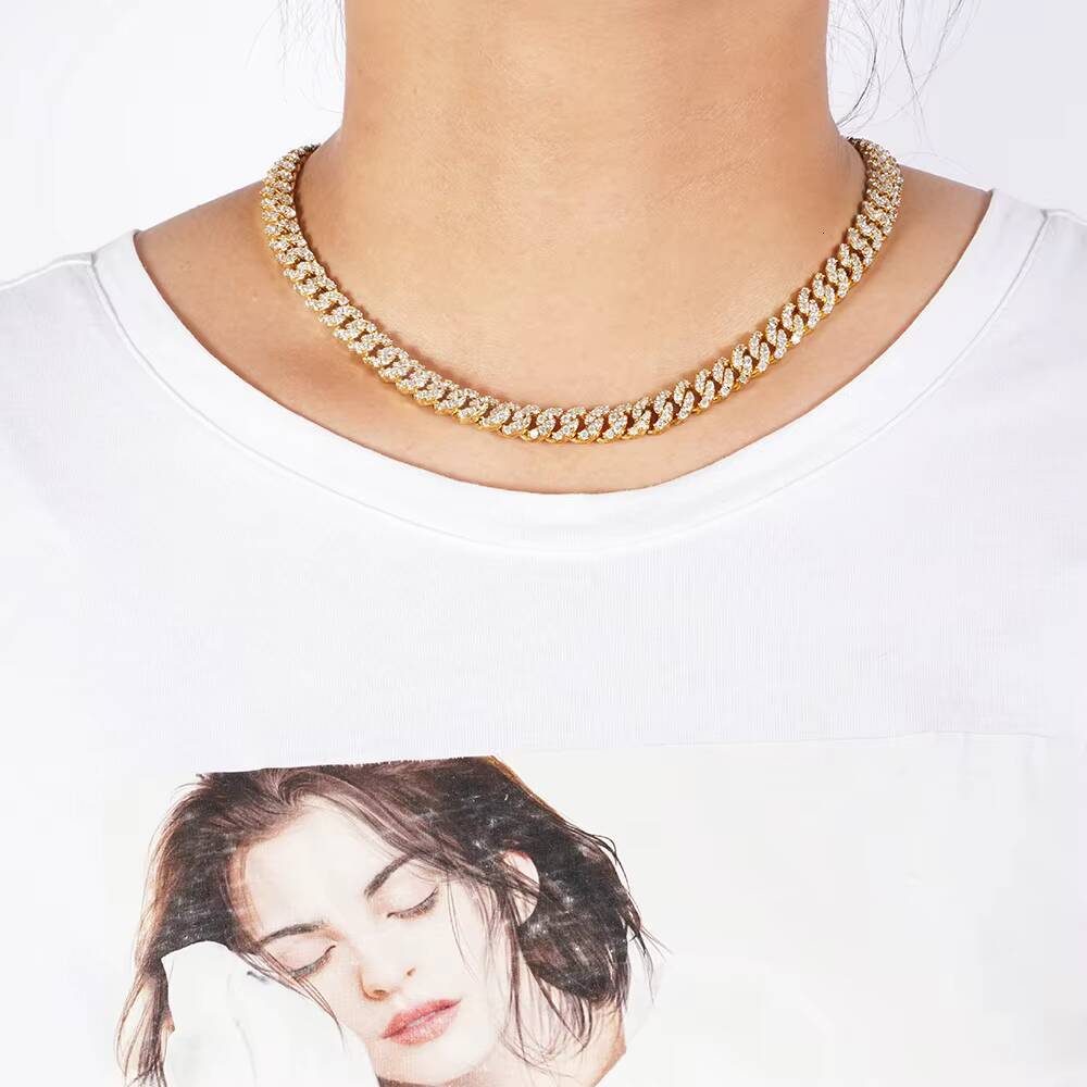 JL Jewelry 12mm 18K Cuban Link Chain Necklace Men Bracelet