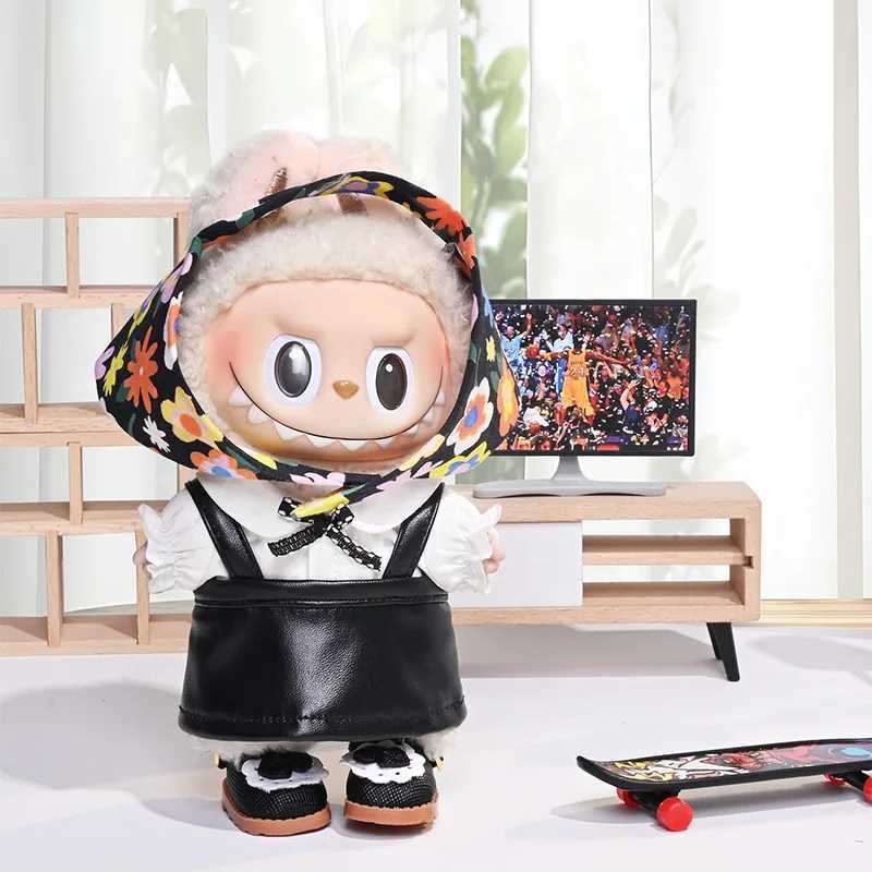 Labubu 17cm Clothes The Monster Dolls Outfit Accessories Clothing DIY Kids Gift Dress Shoes HighQuality Cool Girl Strap Dress C250919