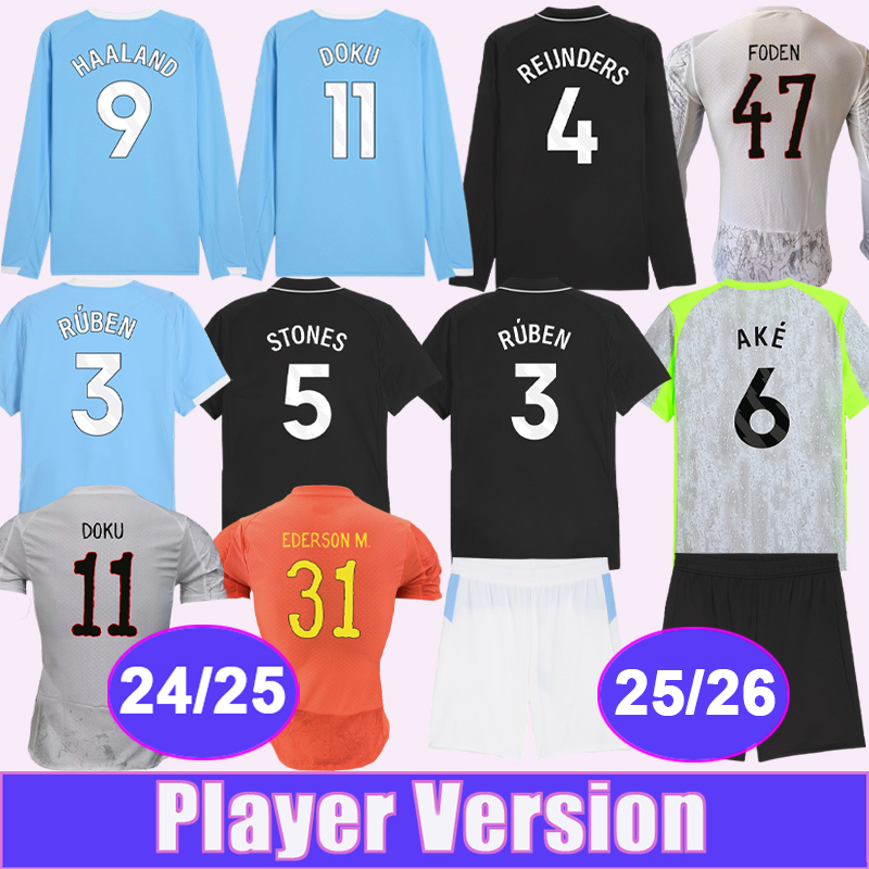 25 26 HAALAND Mens Player Soccer Jerseys GREALISH MARMOUSH DE BRUYNE FODEN MATHEUS N. Home Away 3rd Special Edition Football Shirts