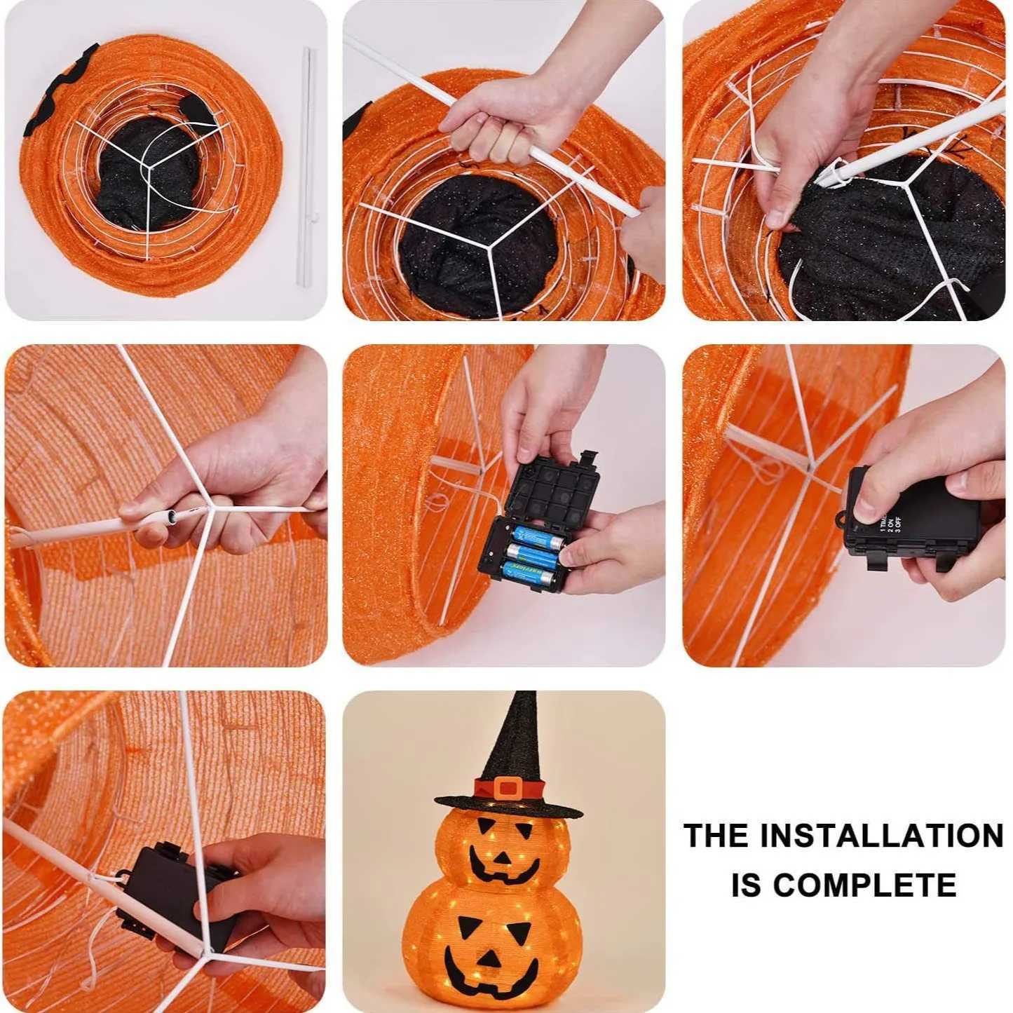 1pcs Halloween Pumpkin Decorations Collapsible JackoLantern Pumpkin Lights for Indoor Outdoor Home Party Yard Decorations C250919