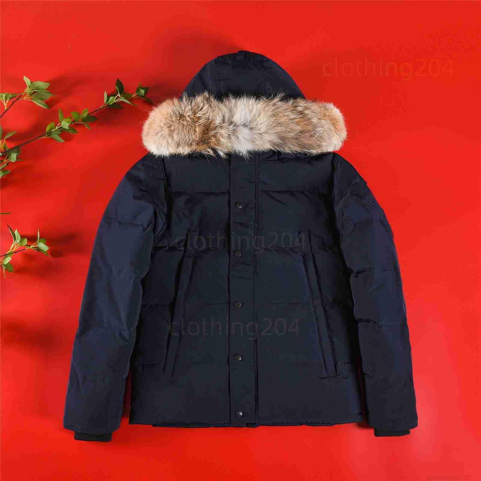 Canadian Puffer Jackets Mens Designer Real Coyote Fur Outdoor Wyndham Windbreaker Jassen Outerwear Hooded Fourrure Manteau Down Jacket Coat size XS3XL go