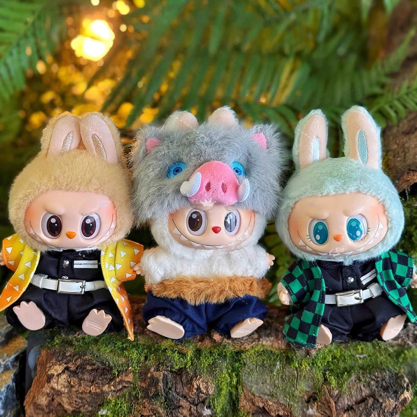 Only Clothes 17cm Labubu Doll Clothes Demon Sl ayer Tanjiro Cosplay Outfit Handmade Kimono Cape Plush Figure C250919