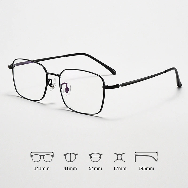 Eyeglass Frame Men Business Metal Square Flat Light Mirror Ultra Comfortable To Wear Anti Blue Fashion Glasses 250918