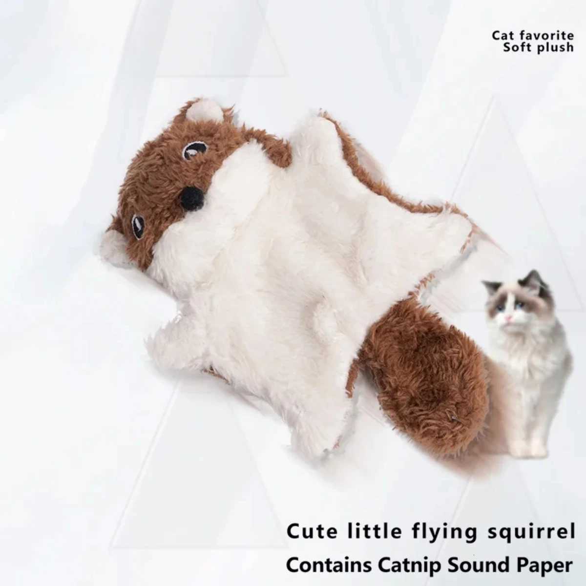 Funny Little Flying Squirrel Cat Toys Interaction Chew Molars Catnip Dog Toy Bite Resistance Puppy Kitty Toy Squeak Pet Supplies X250918