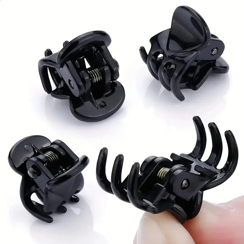 Mini Hair Claw Clips for Women Girls Korean Simple Small Black Transparent Plastic Clips Hairpin Kids Hair Styling Accessories 250918