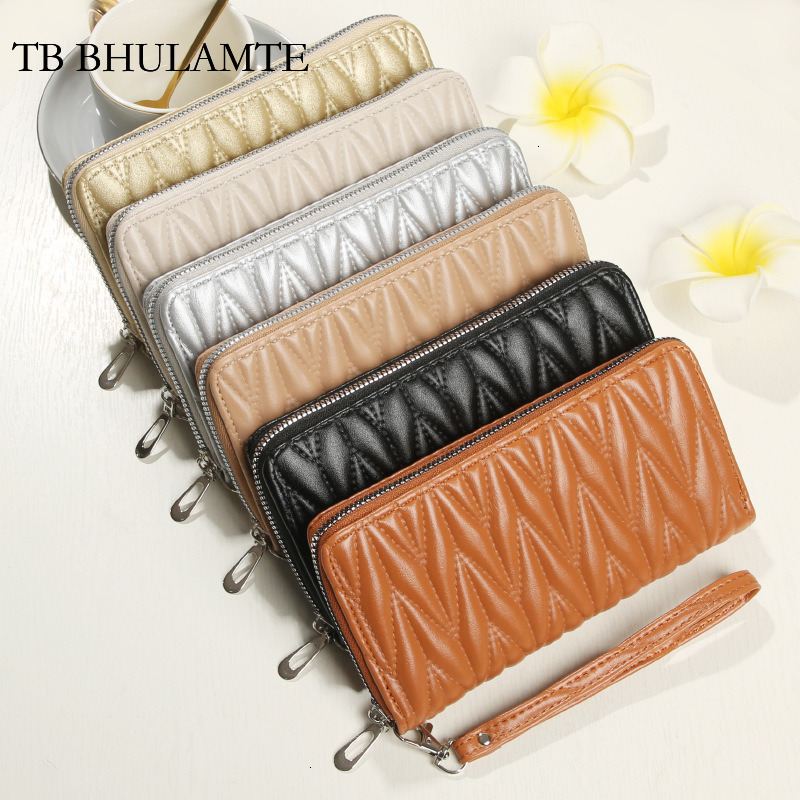 TB BHULAMTE Designer Luxury New Women's Zipper Wallet Fashion European And American Large Capacity Soft Handbag Trendy Mobile Phone Bag Card Bag