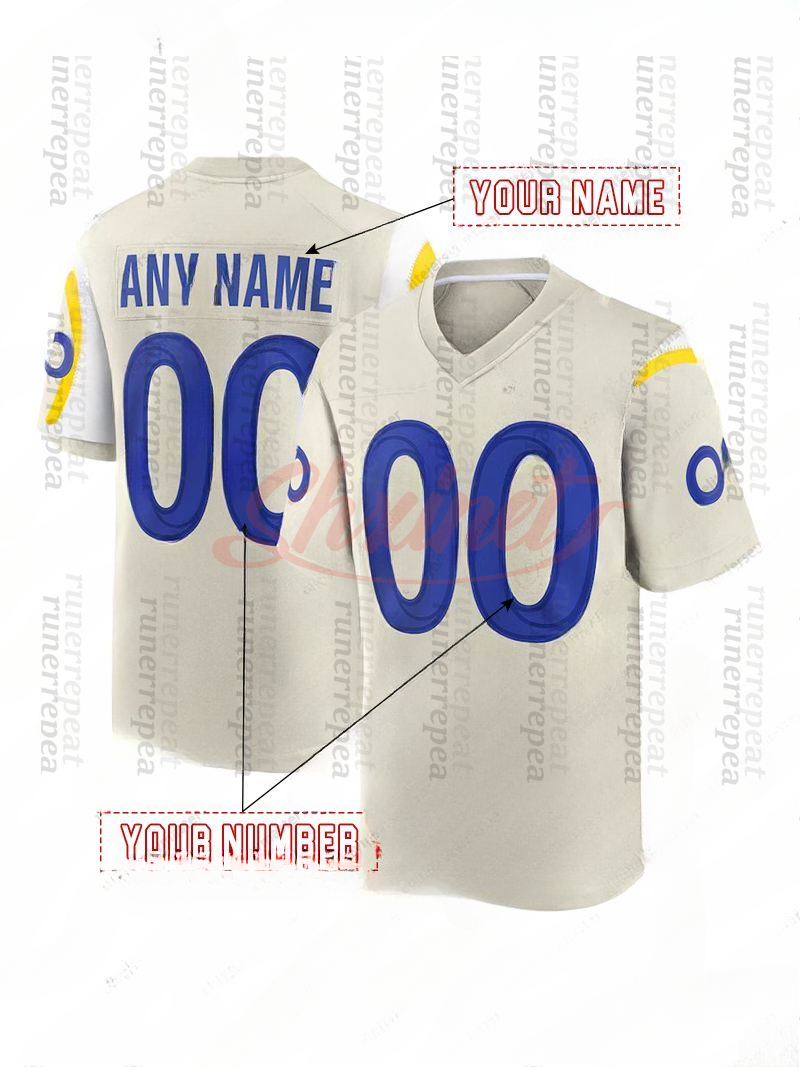 Custom 2025 Rivalries jerseys Matthew Stafford Kyren Williams Aaron Donald Puka Nacua avante Adams Rozeboom Jaylen McCollough Stetson Bennett IV