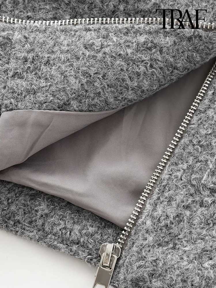 TRAF Womens Fashion 2024 European and American style fall new commuter retro matching longsleeved lapel short jacket Z250918