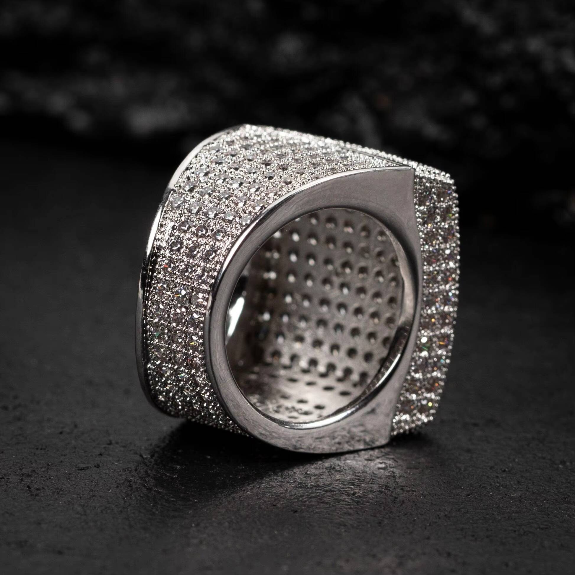 Hip Hop Moissanite Fully Iced Out Customized Mens Fashion Statement Rings Champion Party Rings for Sale at Best Prices