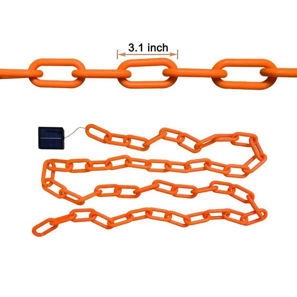 23M Halloween Plastic Chain Lights Props Chains with 8 Lighting Modes String Lights for Skeleton Dog Spooky Outdoor Decorations C250919